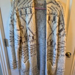 Fuzzy cardigan sweater